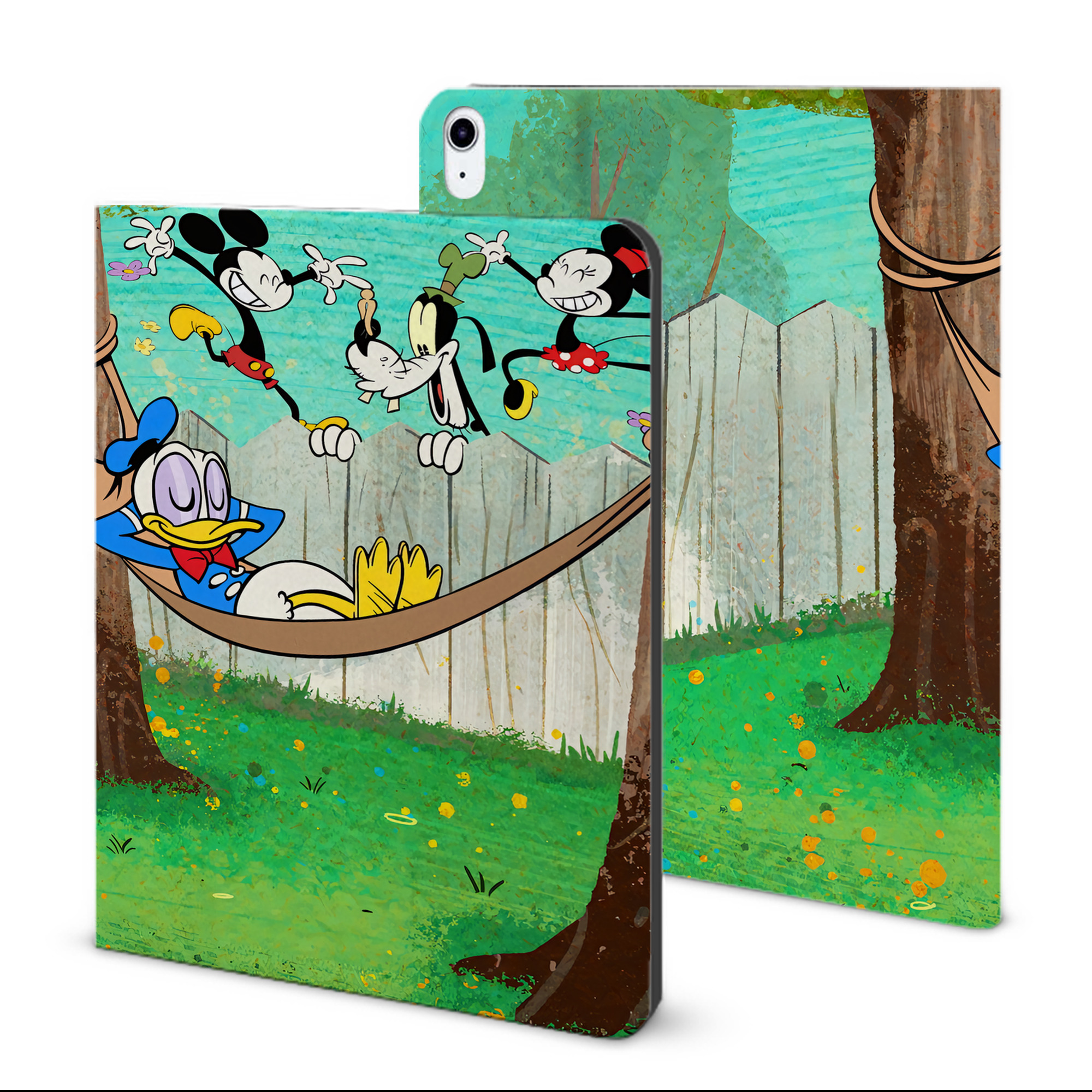 （画像用） ミッキーマウス Mickey Mouse IPad ケース ブック型 PUレザー TPU 耐衝撃 軽量 薄型 ペン収納なし 全面保護 IPad 各モデル対応